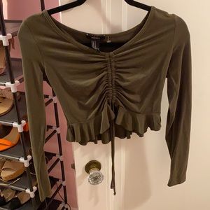 Green crop top